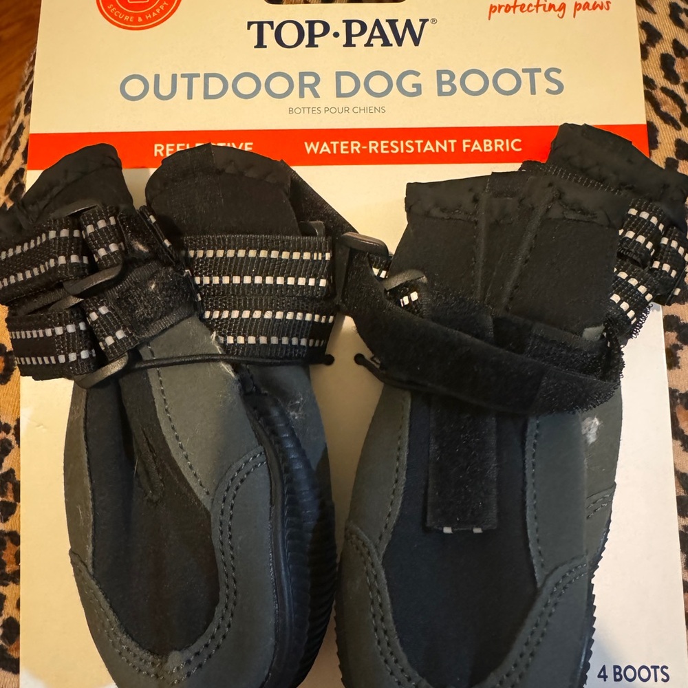 Top Paw Black Reflective Dog Boots